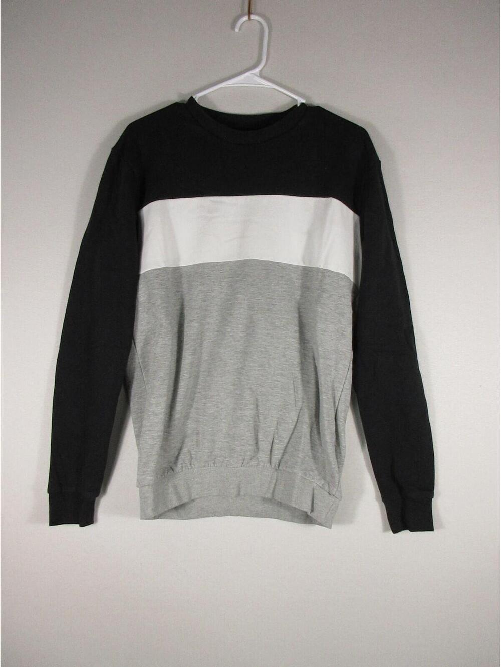 Denim & Flower Mens Pullover Round Neck Sweatshirt Long Sleeve Size M Multicolor